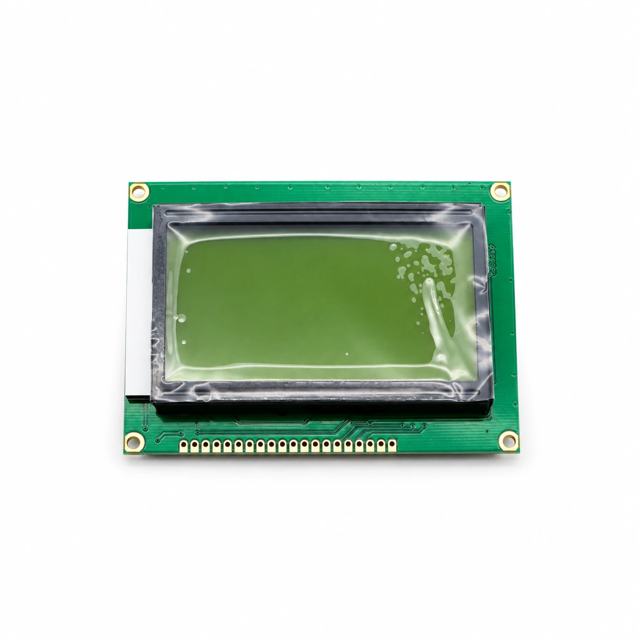12864点阵液晶模块 - ST7920 黄绿 5V SPI/并口