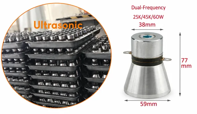 Dual Frequency Ultrasonic Transducers 25khz/45khz 60W - For Washing Machine