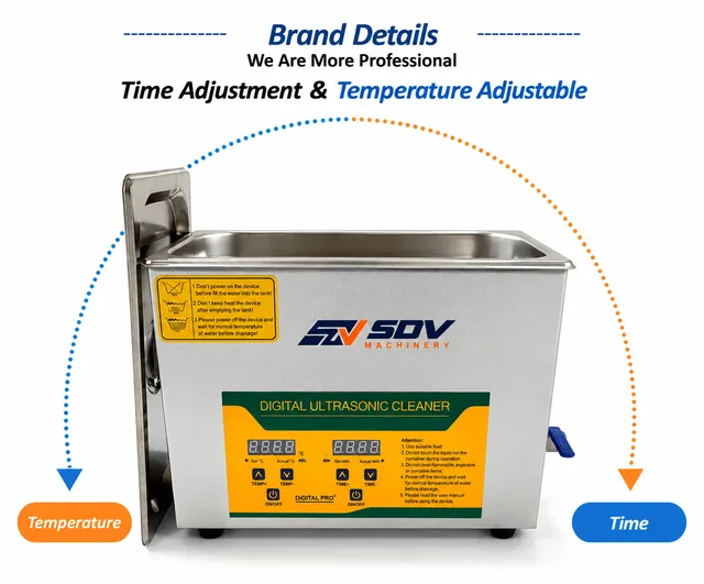 Professional Ultrasonic Cleaning Device - Heater Timer Stainless Steel Digital Cleaner