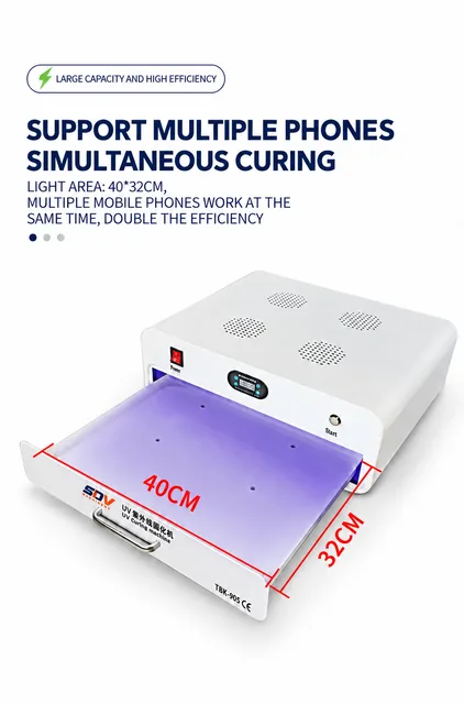 TBK-905 Mini LED UV Curing Box Lamp - 3D Printer Resin, Phone Screen Repair