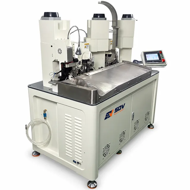 Automatic 3 Ends Crimping Terminal Machine - 3 Heads Electronic Wire