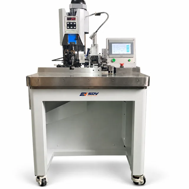Automatic Pneumatic Flat Cable Stripping & Terminal Crimping Machine
