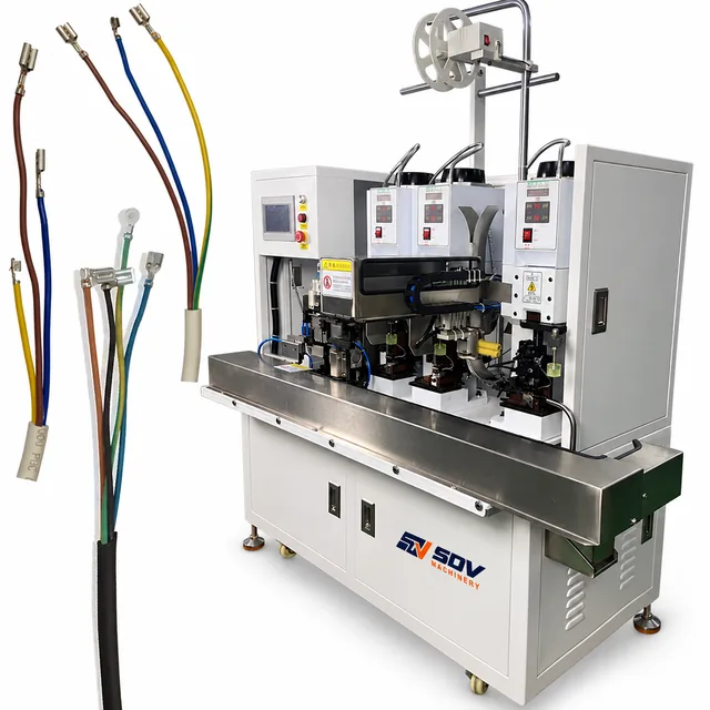 Automatic Power Cord Cutting Stripping Crimping Machine - Multi Core Wire