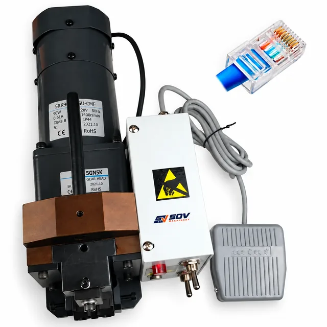 Internet Lan Port Cable RJ45 RJ11 RJ12 Connector Crystal Head Terminal Semi Automatic Crimping Machine
