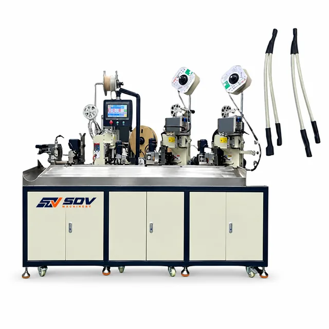 Fully Automatic Cable Double-End Stripping, Terminal Crimping and Heat-Shrink Tubing Inserting Machine EW-9690