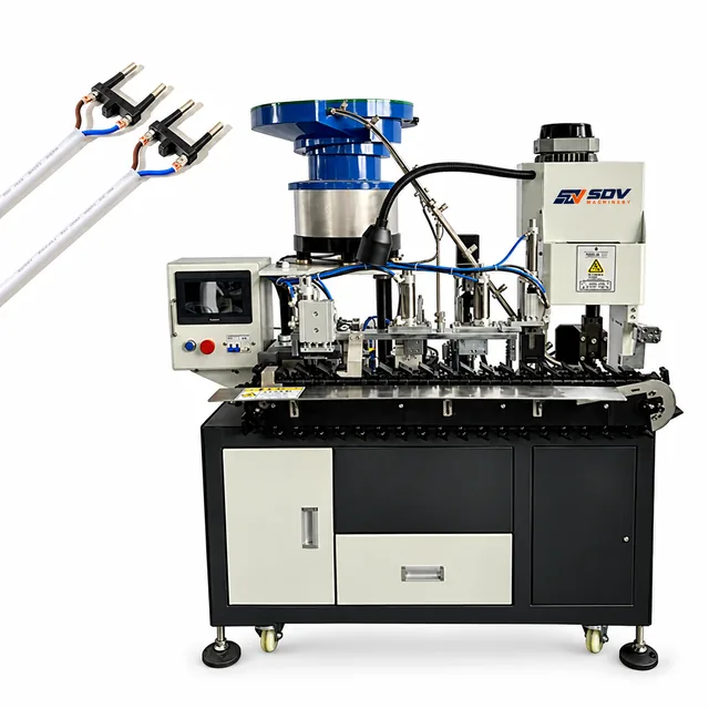 Two Pins Europe Plug Crimping Machine EW-9835