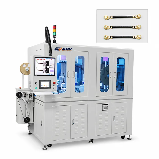 Automatic Coaxial Cable Double Sides Stripping and Crimping Machine (short Type EW-9245