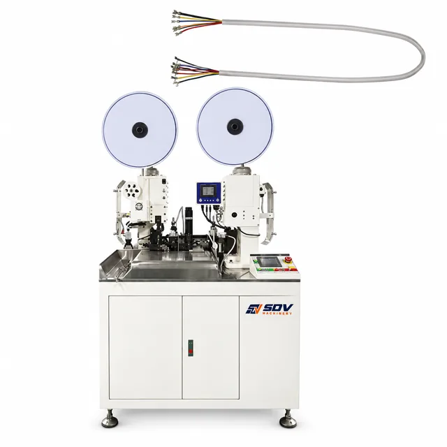 Fully Automatic 2-13 Cores Sheathed Cable Double-End Stripping And Crimping Machine EW-9235