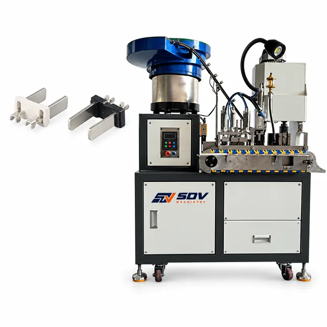 Automatic Type A Two-Pin Power Plug Stripping, Crimping & Assembly Machine EW-4555