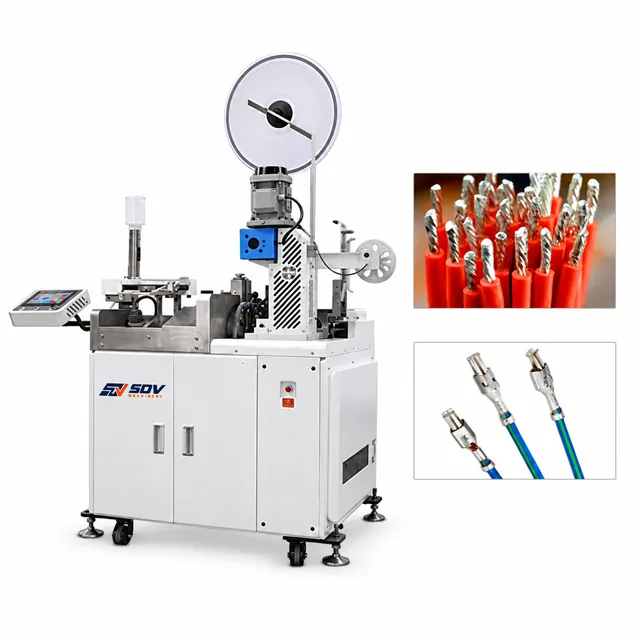 Automatic Wire Crimping, Twisting and Tinning Machine with Safety Light Curtain EW-8975