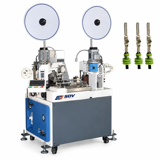 Automatic Double-Head Terminal Crimping and Single-Side Weather Seal Insertion Machine EW-8820