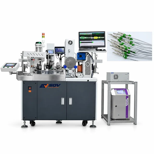 Automatic Double-end Terminal Crimping & Waterproof Plug Inserting Printing Machine(AWG28-18) EW-8285+P