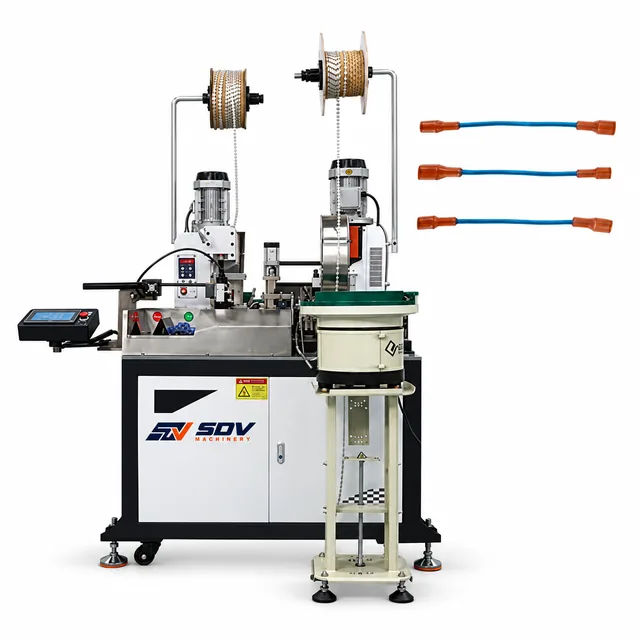 Full Automatic Terminal Insulation Sleeves Inserting and Crimping Machine EW-8935