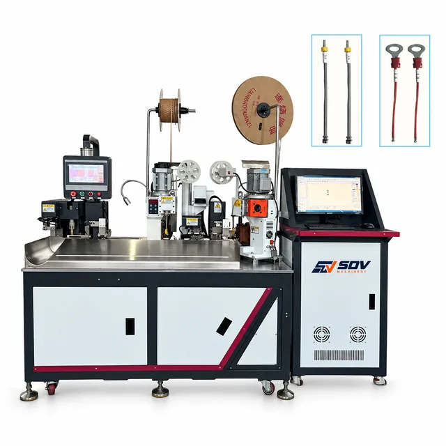 Automatic Double End Terminal Crimping and Single end insert Number Tube Laser Marking machine EW-8890