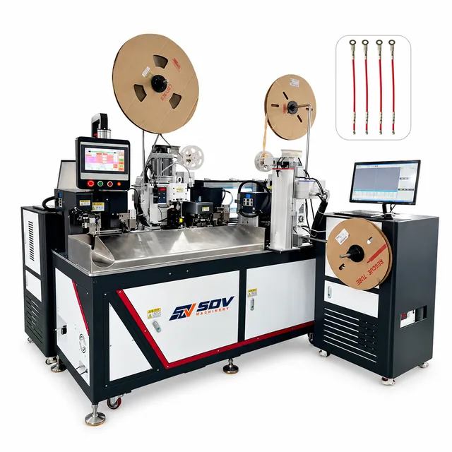 Automatic Double Side Wire Crimping, Number Tube Insertion and Laser Marking Machine (AWG 24–10) EW-8885