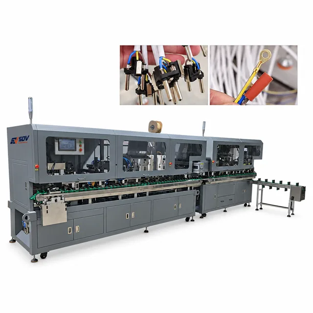 Fully automatic tail cutting stripping crimping terminal and riveting French plugs EW-7035
