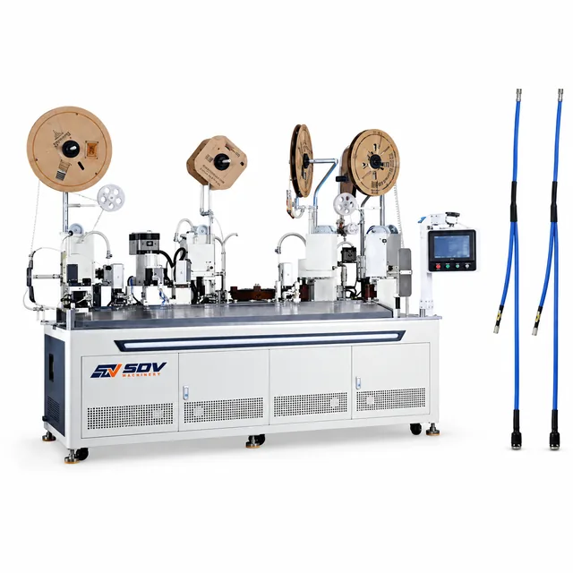 Automatic Terminal Crimping and Combine Inersting Heat Shrik Tube Machine AWG22-AWG16 EW-8875