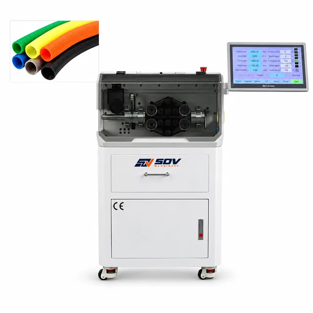 Automatic Corrugated Pipe Cutting Machine with PC 4-60mm EW-1325+S
