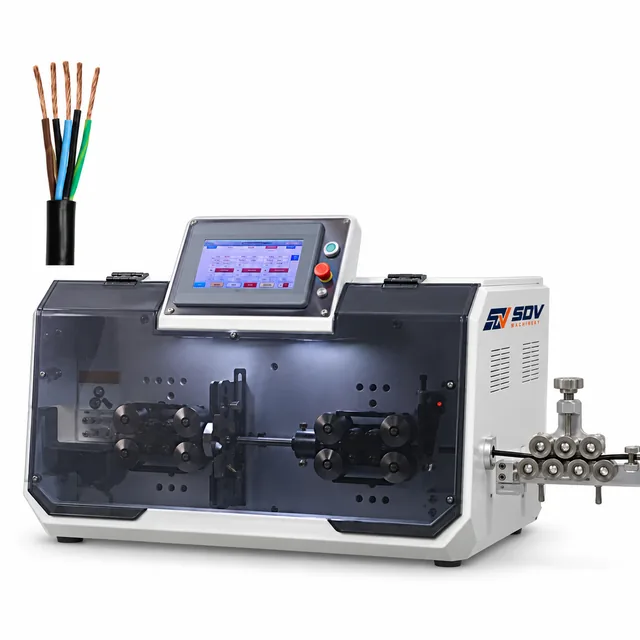 Multi-Conductor Cable Cutting, Stripping & Twisting Machine (0.75–30 mm² / 16-Roller Servo Drive) EW-05F+T